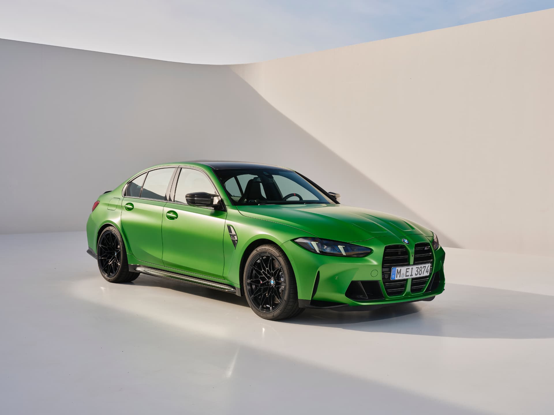 BMW M3 G80 Competition sedan, front three-quarter view